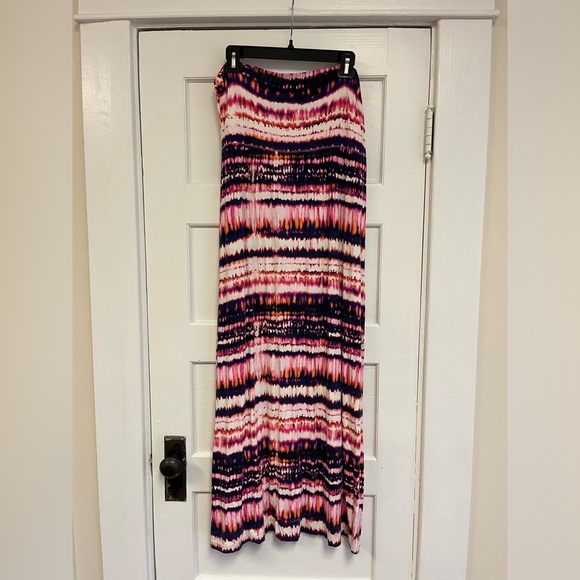 Cynthia Rowley Dresses & Skirts - Cynthia Rowley Womens XL Maxi Skirt Hot Pink Multicolor Tie Dye Boho Stretch